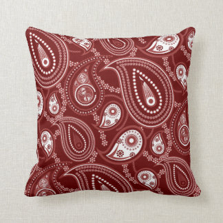 Almofada Paisley vermelho e branco