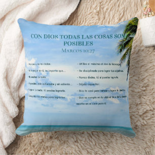 Almofada Palabras Motivacionales Logrando Metas Cielo Azul