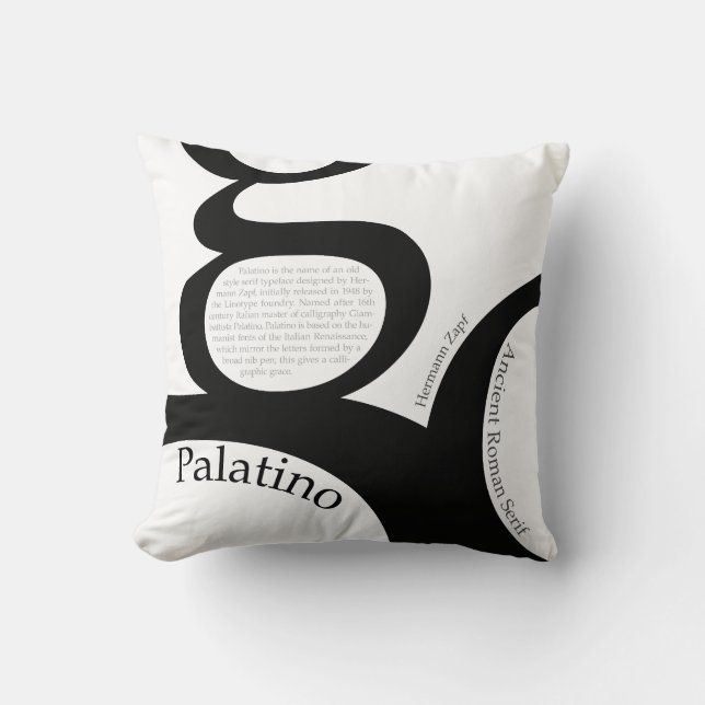 Almofada Palatino Typography Demo (Frente)