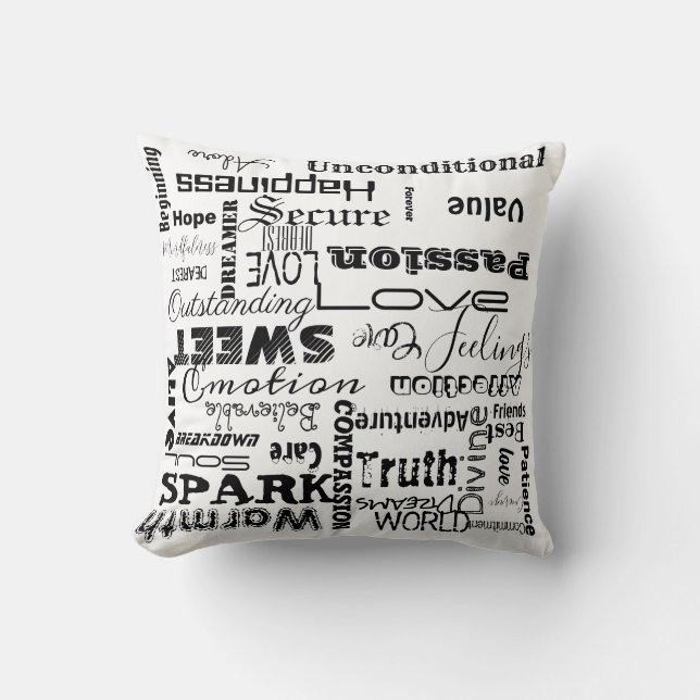 Almofada Palavras Estéticas De Amor Moderno Russo (Frente)