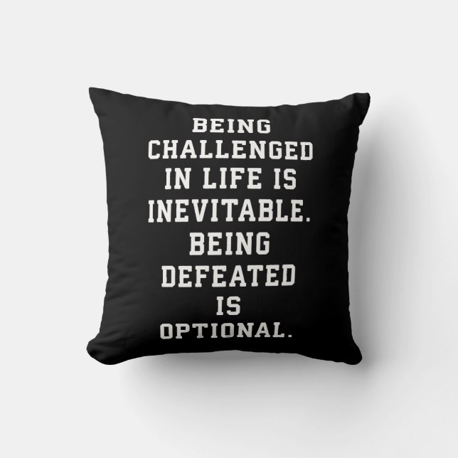 Almofada Palavras Inspiracionais - Desafio vs Derrota (Frente)