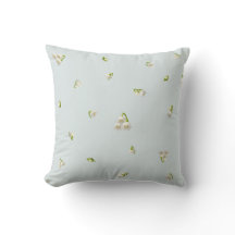 Pale Aqua Lily of the Valley Floral Pattern