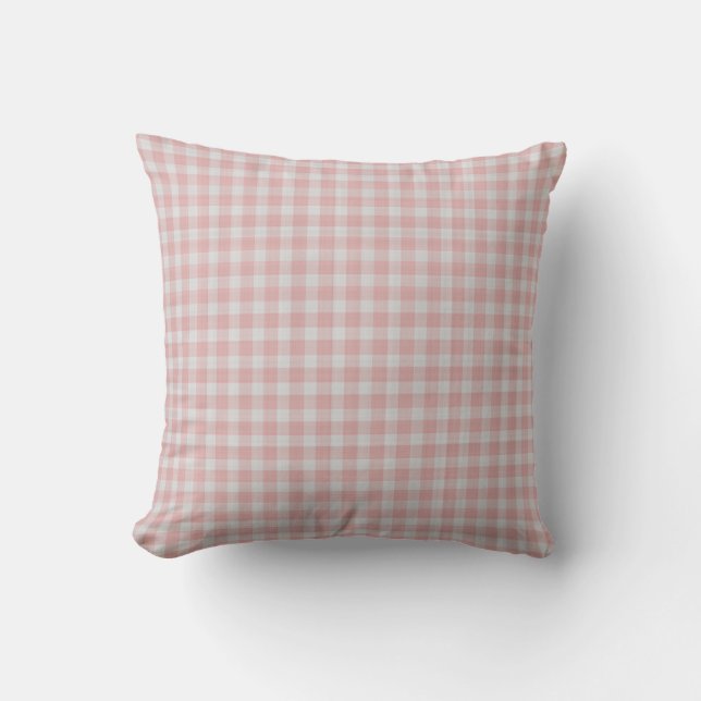 Almofada Pale Rose and white Checkered Plaid (Frente)