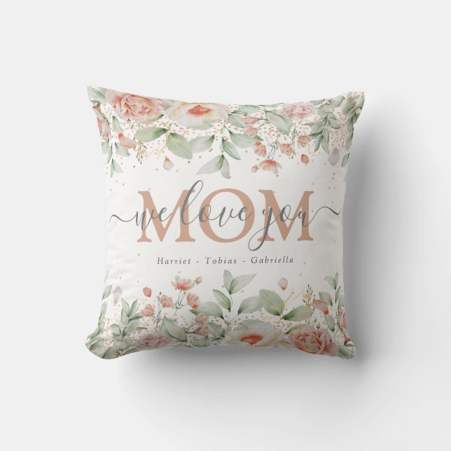 Almofada Palha Decorativa 'Nós te amamos' MOM Personalizada (Frente)