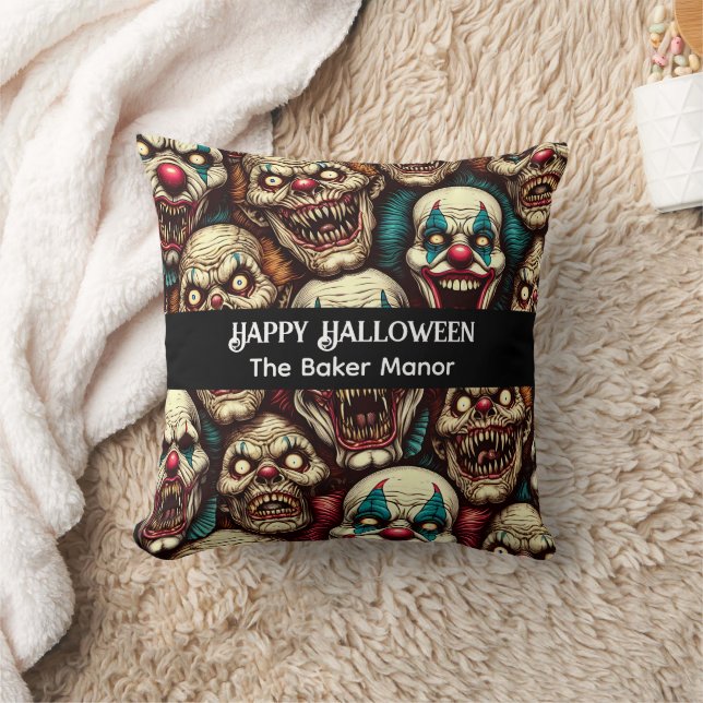 Almofada Palhaços Assustadores de Halloween  (Cobertor)