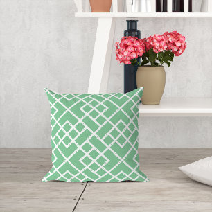 Almofada Palm Beach Green Geométrico Bamboo Lattice Standar