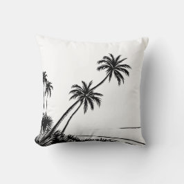 Almofada Palm Beach Oceano Moderno Preto e Branco