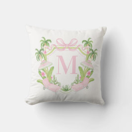 Almofada Palm Beach Pink Loungers Monogram Crest