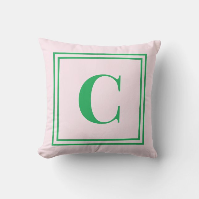 Almofada Palm Beach Preppy Monogram Throw Pillow (Frente)