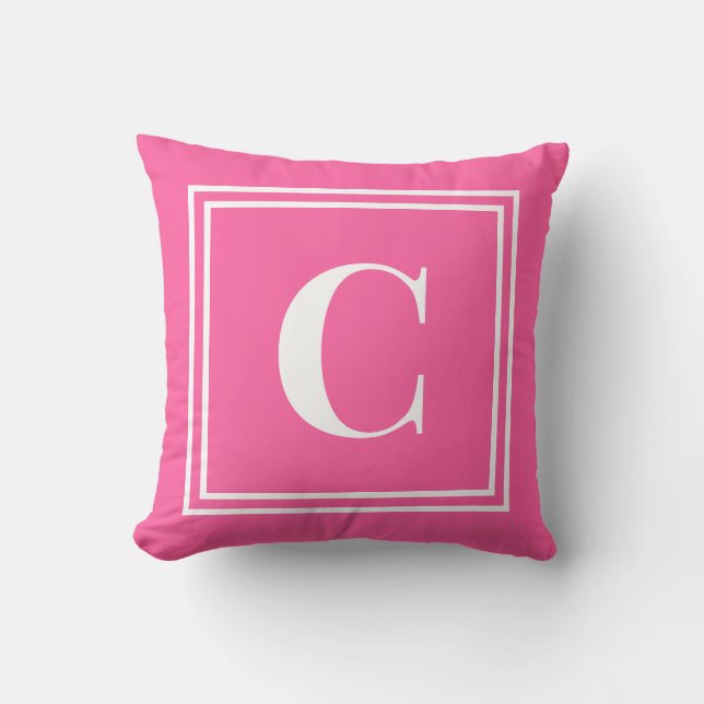 Almofada Palm Beach Preppy Monogram Throw Pillow (Frente)