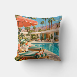 Almofada Palm Springs Poolside Retro Mid Century