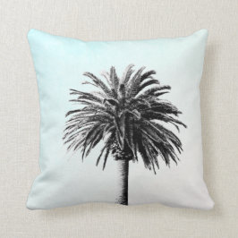 Almofada Palm Tree Tropical Elegante Azul Preto