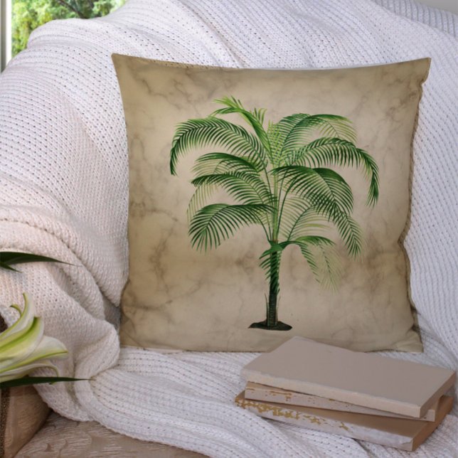 Almofada Palm Tree Tropical Vintage Elegante (Criador carregado)