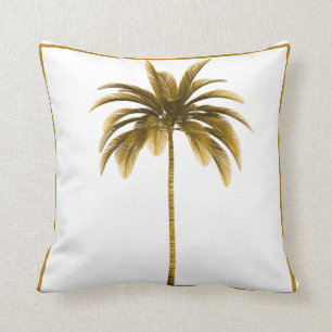 Almofada Palm Tree Vintage Brown Frame Tropical Elegante