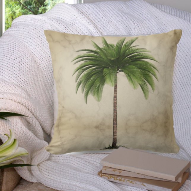 Almofada Palm Tree Vintage Elegante Tropical (Criador carregado)