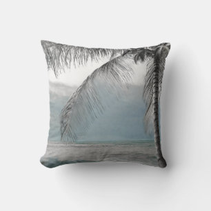Almofada Palmeira Coco Branco Elegante Paraíso de Praia