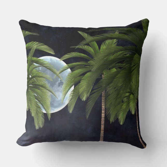 Almofada Palmeiras Contra a Lua (Frente)