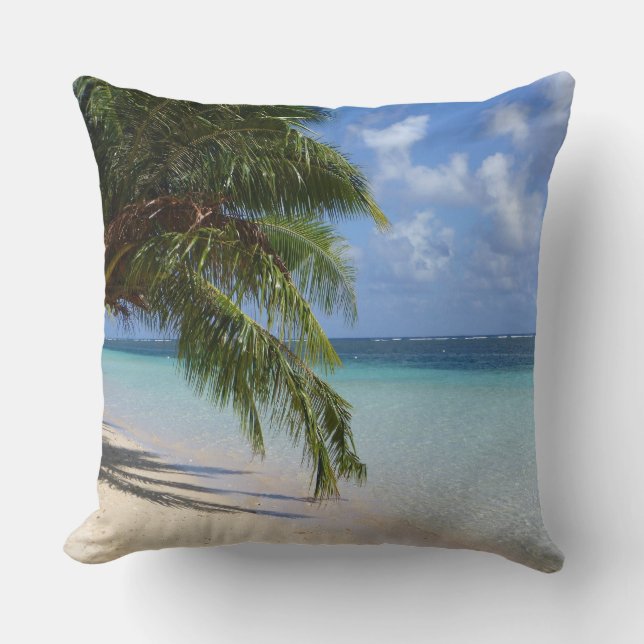 Almofada Palmeiras, praia e rocha, (Frente)