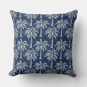Almofada Palmeiras Travesseiro decorativo Azul Indigo - Dup