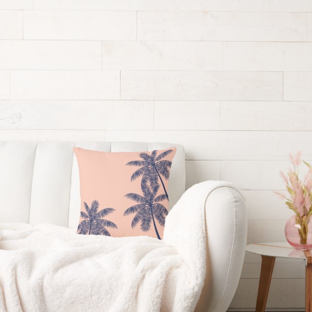 Almofada Palmeiras tropicais azuis (Sofá)