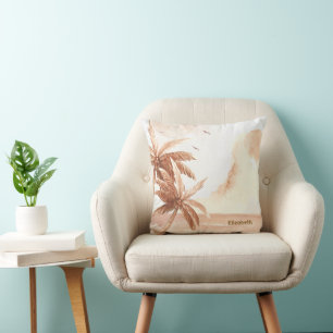 Almofada Palmeiras Tropicais Rústicas