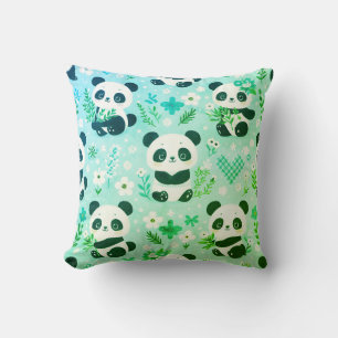 Almofada Panda Bear Pattern Green Impressão