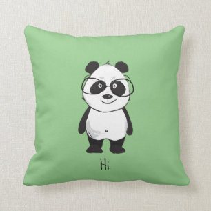 Almofada Panda bonita com óculos