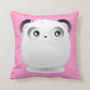 Almofada Panda branca peludo macia bonito dos desenhos