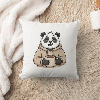 Almofada Panda Café Desenho Animado Muito Cansado Para Func
