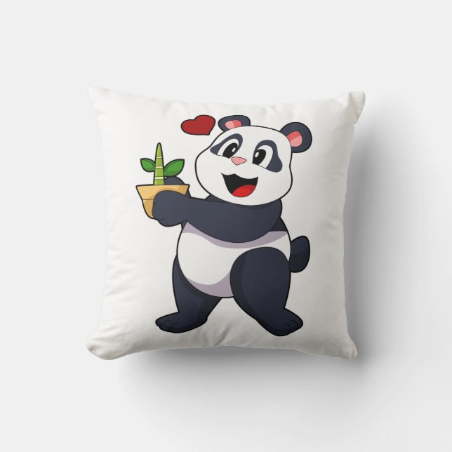 Almofada Panda com Flor Bamboo (Frente)