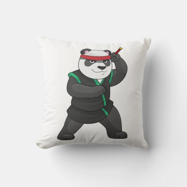 Almofada Panda como Ninja em Figurino (Frente)