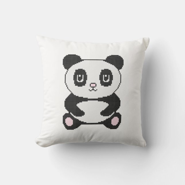 Almofada Panda de brinquedo de bordado cruzado original (Frente)