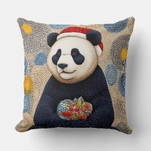 Almofada Panda de Natal fofo