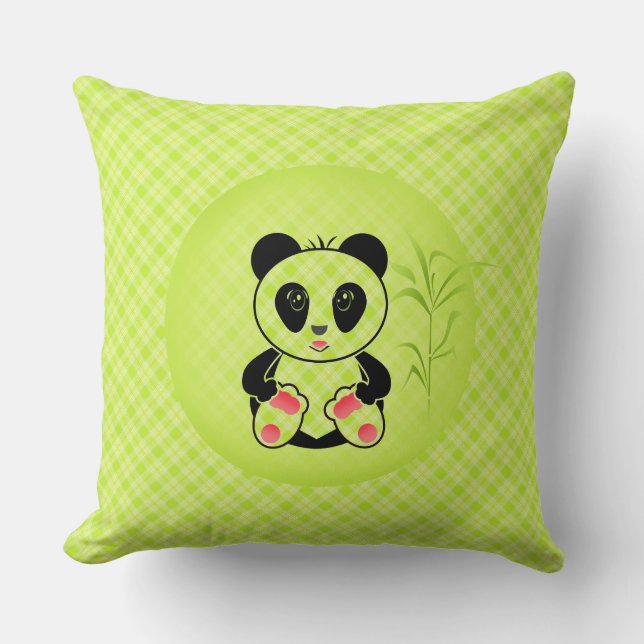 Almofada Panda, desenho animado, crianças (Frente)