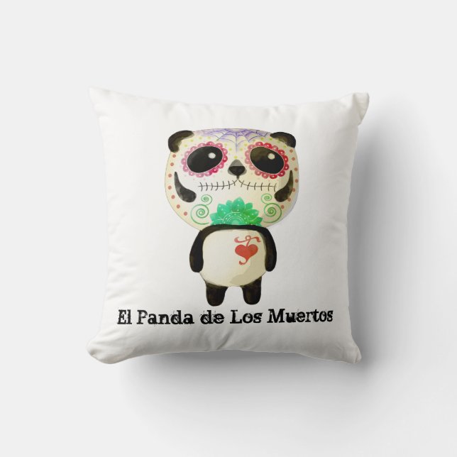 Almofada Panda do dia do morto (Frente)