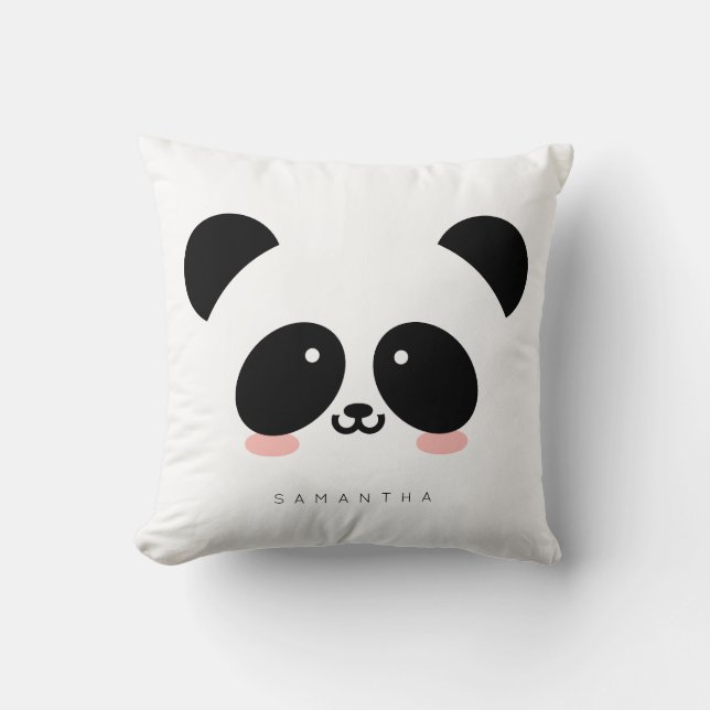 Almofada Panda Kawaii| Adicione Seu Nome (Frente)