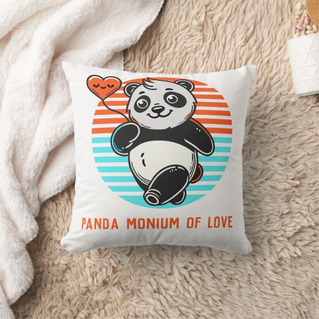 Almofada Panda Monium do Amor Personalizado (Cobertor)