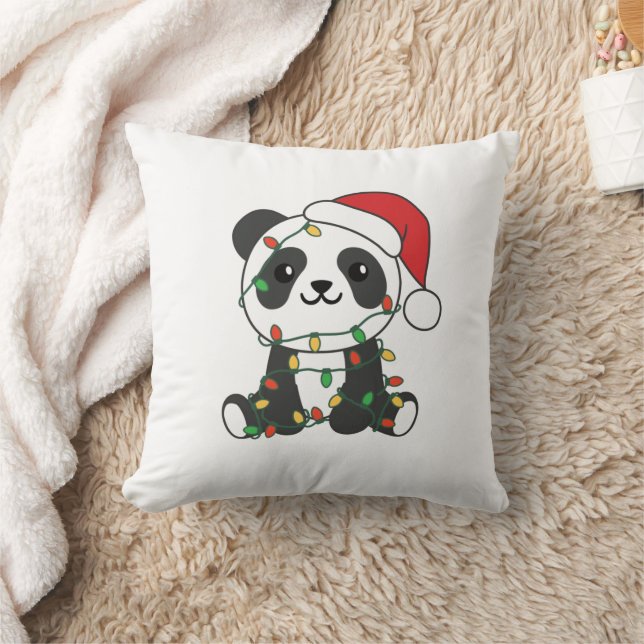 Almofada Panda Natal Animais de inverno Pandas (Cobertor)