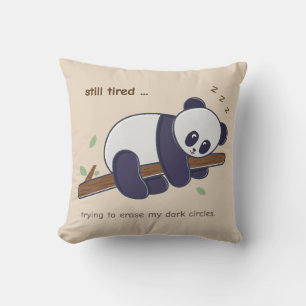 Almofada Panda preguiçosa - Círculos Cansados e Escuros