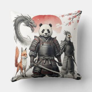 Almofada Panda Samurai & Guerreiros Mitológicos Arte Fantas