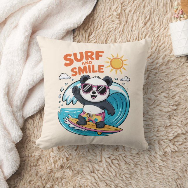 Almofada Panda Surf Sourire Enfant Été (Cobertor)
