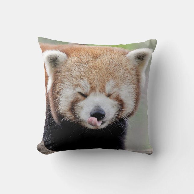 Almofada Panda vermelha da foto do travesseiro. (Frente)