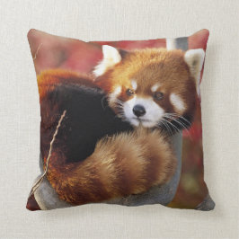 Almofada Panda vermelha em um travesseiro decorativo da