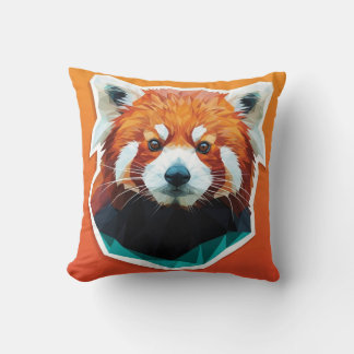 Almofada Panda Vermelha Geométrica