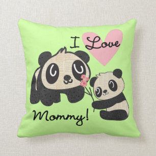 Almofada Pandas eu amo mamães
