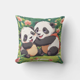 Almofada Pandas Pequenos Fofos e Divertidos - Estilo Anime