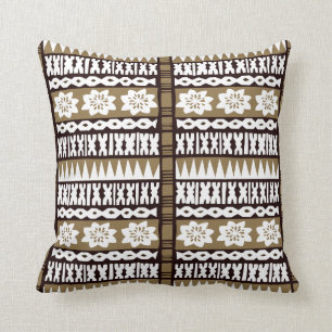 Almofada Pano tropical 20" do Tapa de Brown x 20"
