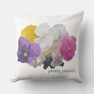 Almofada Pansies bonito em cores Pastel