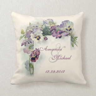 Almofada Pansies roxos que wedding o travesseiro decorativo