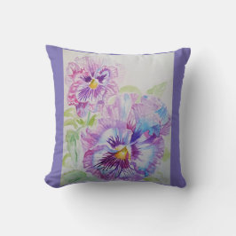 Almofada Pansy Pansy Watercolor Fllower Cushion